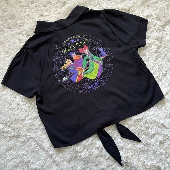 Disney Her Universe Top Hocus Pocus Tie Front Button Up Shirt XL NWT New - Picture 1 of 12